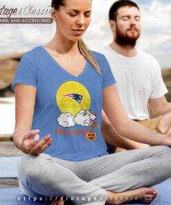 Halloween Snoopy New England Patriots V Neck TShirt
