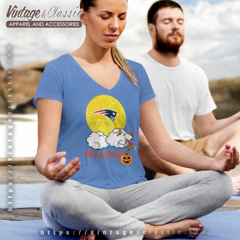 Halloween Snoopy New England Patriots V Neck TShirt Halloween Snoopy New England Patriots V Neck TShirt