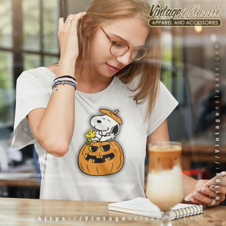 Halloween Snoopy Pumpkin Shirt Bumper Women TShirt Halloween Snoopy Pumpkin Shirt Bumper Women TShirt