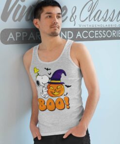 Halloween Snoopy Shirt Woodstock Boo Tank Top Racerback