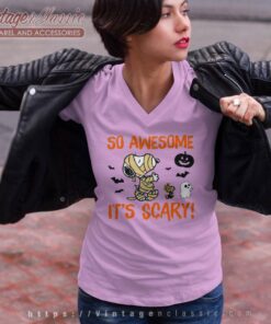 Halloween Snoopy So Awesome Its Scary V Neck TShirt