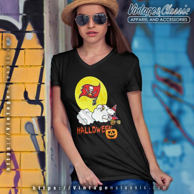 Halloween Snoopy Tampa Bay Buccaneers V Neck TShirt Halloween Snoopy Tampa Bay Buccaneers V Neck TShirt