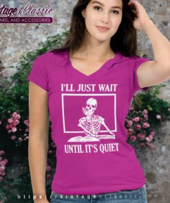 Halloween Teacher Wait Until Its Quiet V Neck TShirt