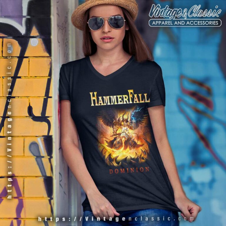 Hammerfall Dominion V Neck TShirt Hammerfall Dominion V Neck TShirt