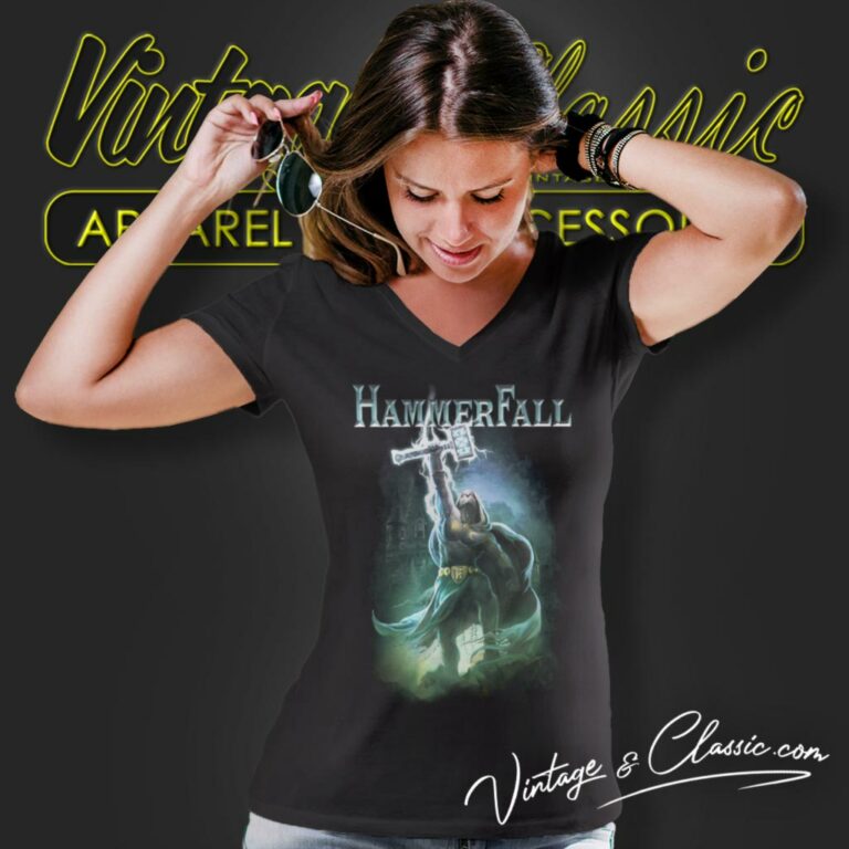 Hammerfall Hammer High V Neck TShirt Hammerfall Hammer High V Neck TShirt