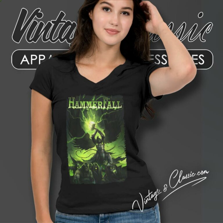Hammerfall Resurrected V Neck TShirt Hammerfall Resurrected V Neck TShirt