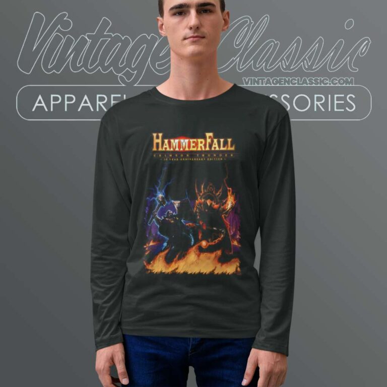 Hammerfall Shirt Crimson Thunder 20th Anniversary Long Sleeve Tee Hammerfall Shirt Crimson Thunder 20th Anniversary Long Sleeve Tee