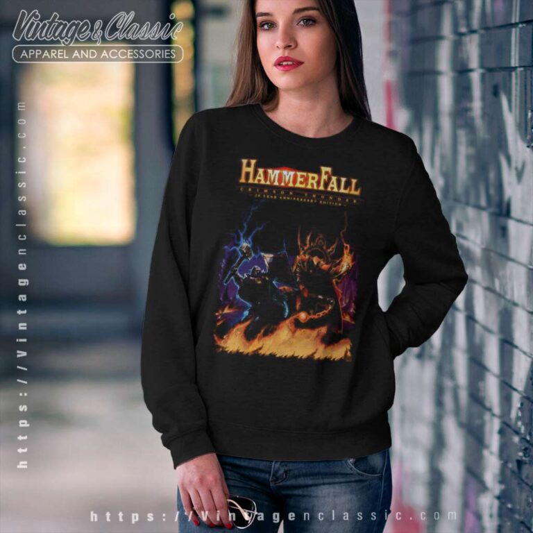 Hammerfall Shirt Crimson Thunder 20th Anniversary Sweatshirt Hammerfall Shirt Crimson Thunder 20th Anniversary Sweatshirt