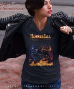 Hammerfall Shirt Crimson Thunder 20th Anniversary V Neck TShirt