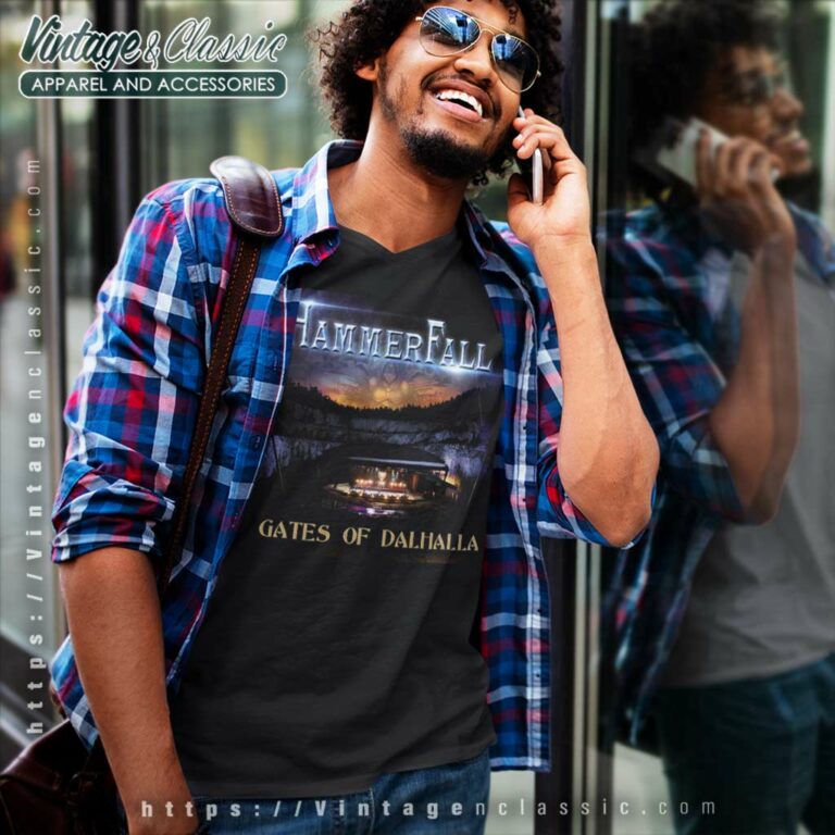 Hammerfall Shirt Gates Of Dalhalla V Neck TShirt Hammerfall Shirt Gates Of Dalhalla V Neck TShirt