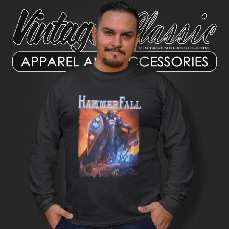 Hammerfall Shirt Hammer High Single Artwork Long Sleeve Tee Hammerfall Shirt Hammer High Single Artwork Long Sleeve Tee