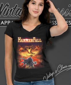 Hammerfall Shirt Hearts On Fire V Neck TShirt