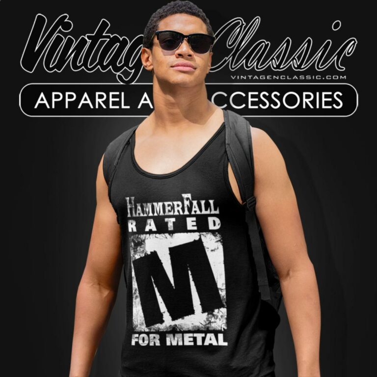 Hammerfall Shirt Rated M For Metal Tank Top Racerback Hammerfall Shirt Rated M For Metal Tank Top Racerback
