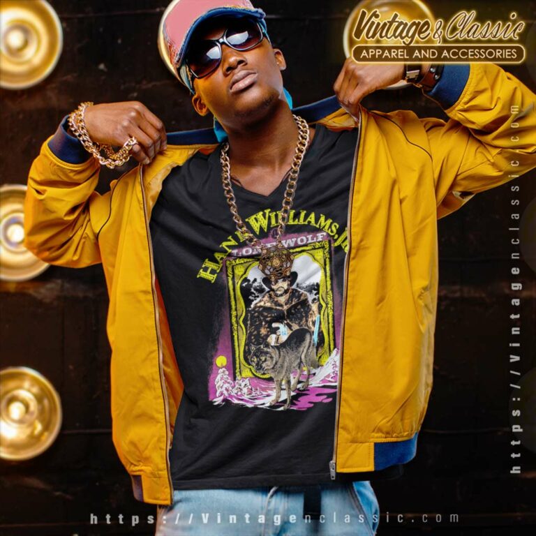 Hank Williams Shirt Jr Lone Wolf Tour V Neck TShirt Hank Williams Shirt Jr Lone Wolf Tour V Neck TShirt