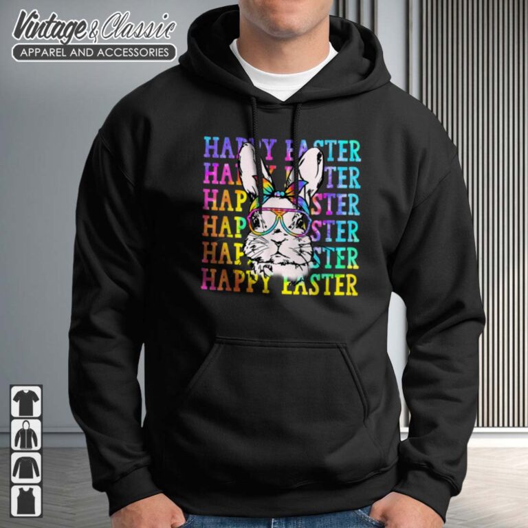 Happy Easter Day Cute Bunny Rabbit Face Hoodie Happy Easter Day Cute Bunny Rabbit Face Hoodie