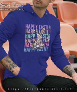 Happy Easter Leopard Bunny Hoodie