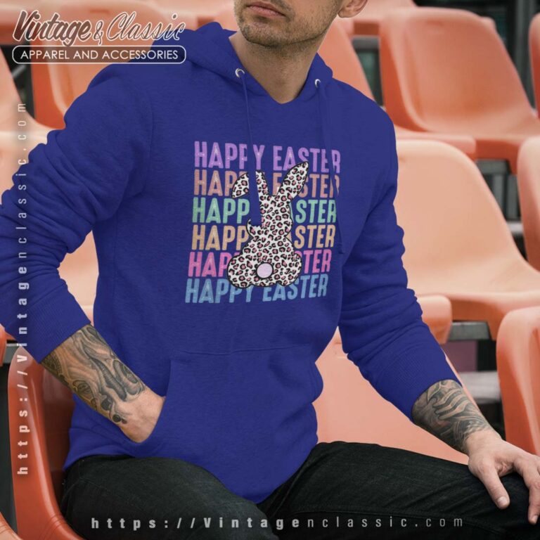 Happy Easter Leopard Bunny Hoodie Happy Easter Leopard Bunny Hoodie