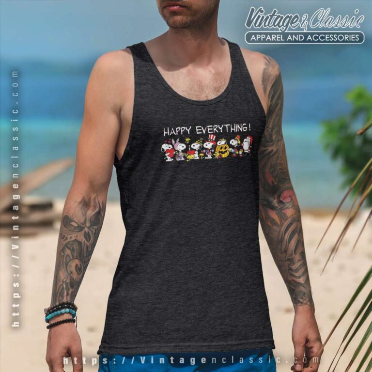 Snoopy Happy Everything Tank Top Racerback Snoopy Happy Everything Tank Top Racerback