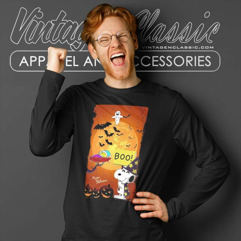 Happy Halloween Snoopy Boo Long Sleeve Tee Happy Halloween Snoopy Boo Long Sleeve Tee