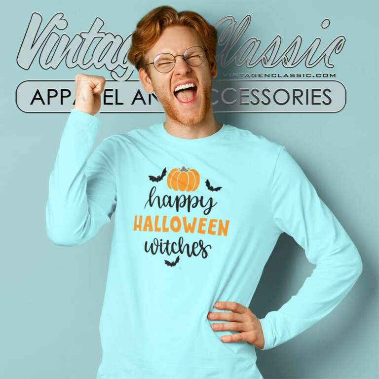 Happy Halloween Witches Pumpkin Long Sleeve Tee Happy Halloween Witches Pumpkin Long Sleeve Tee
