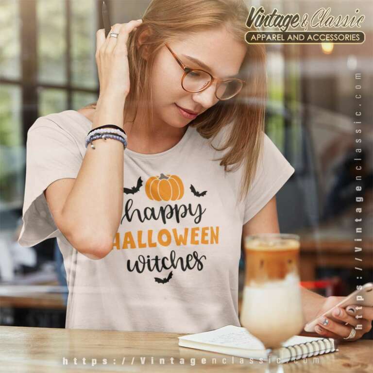 Happy Halloween Witches Pumpkin Women TShirt Happy Halloween Witches Pumpkin Women TShirt