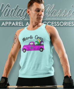 Happy Mardi Gras Truck Tank Top Racerback