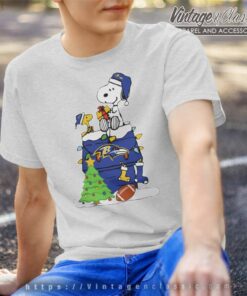 Happy Merry Christmas Snoopy Baltimore Ravens T Shirt