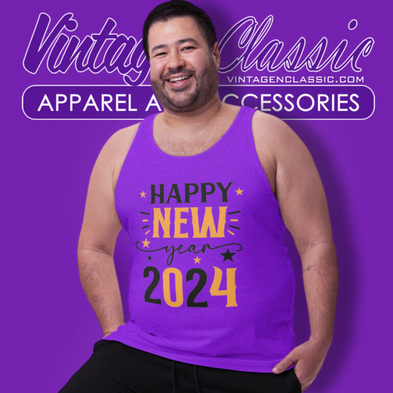 Happy New Year 2024 Tank Top Racerback Happy New Year 2024 Tank Top Racerback
