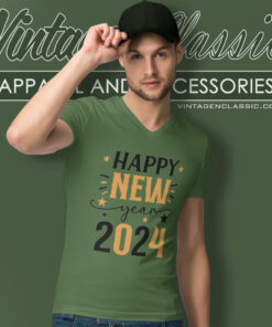 Happy New Year 2024 Shirt 5 Happy New Year 2024 V Neck TShirt
