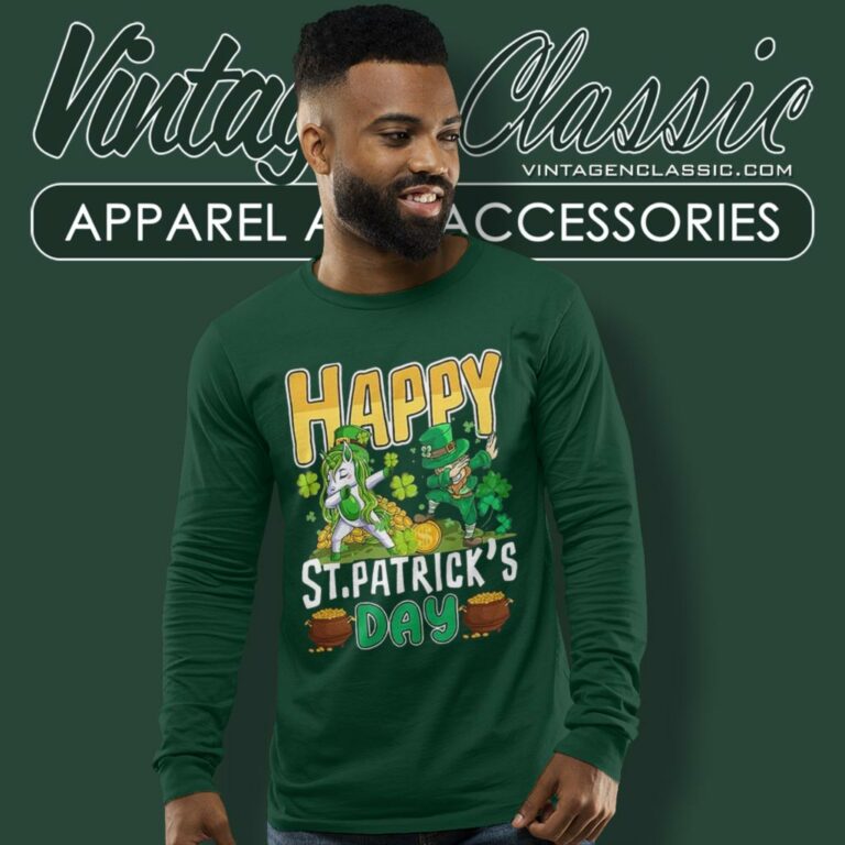 Happy St Patricks Day Unicorn Dab Long Sleeve Tee Happy St Patricks Day Unicorn Dab Long Sleeve Tee