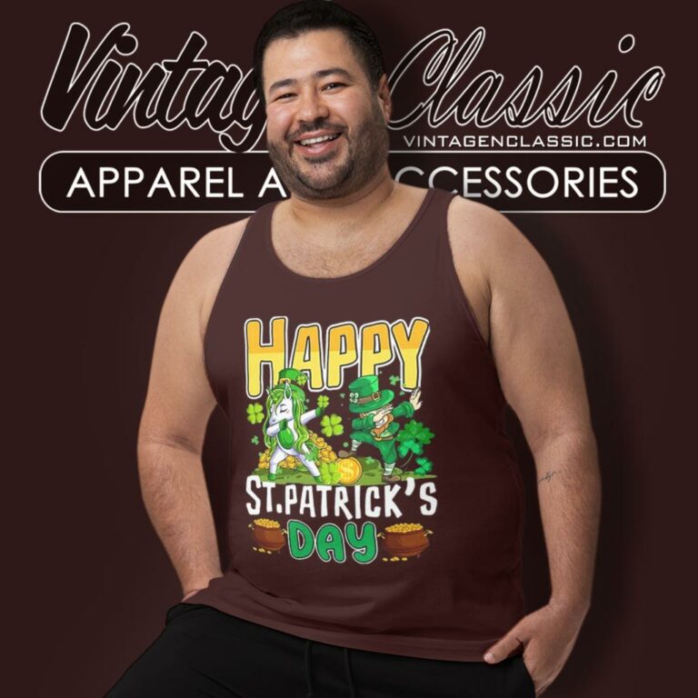 Happy St Patricks Day Unicorn Dab Tank Top Racerback Happy St Patricks Day Unicorn Dab Tank Top Racerback