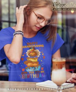 Happy Thanksgiving Birthday Turkey Pumpkin Shirt 9 Happy Thanksgiving Birthday Turkey Pumpkin Women TShirt