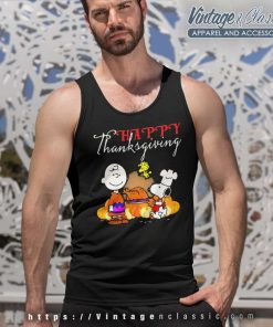 Happy Thanksgiving Snoopy Charlie Brown Tank Top Racerback