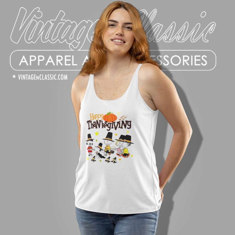 Happy Thanksgiving Snoopy Friends Tank Top Racerback Happy Thanksgiving Snoopy Friends Tank Top Racerback