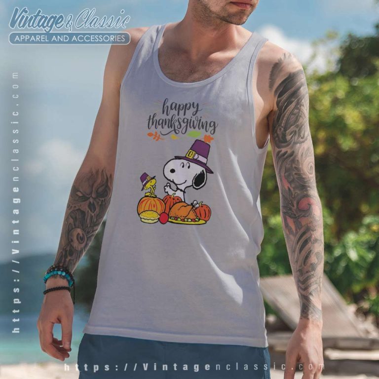 Happy Thanksgiving Snoopy Tank Top Racerback Happy Thanksgiving Snoopy Tank Top Racerback