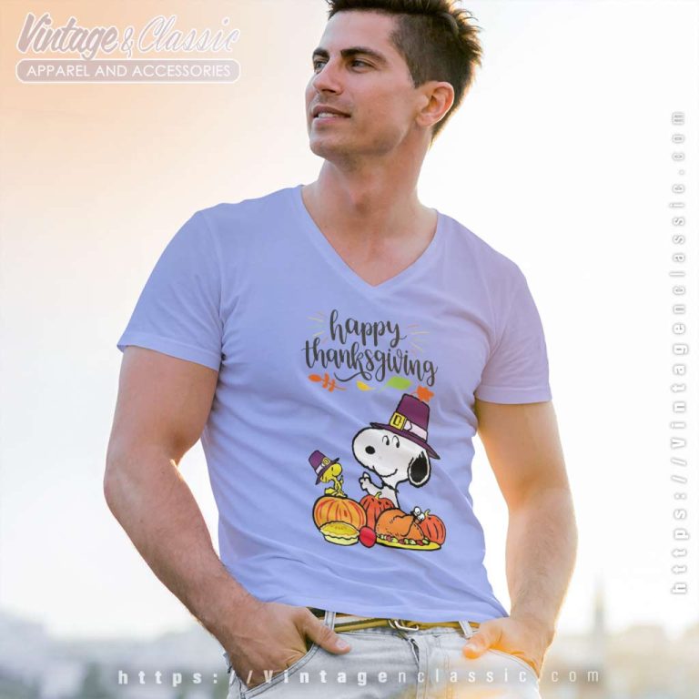 Happy Thanksgiving Snoopy V Neck TShirt Happy Thanksgiving Snoopy V Neck TShirt
