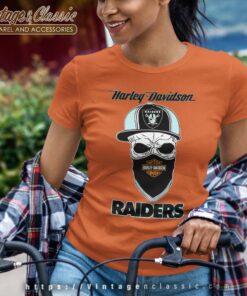 Harley Davidson Skull Las Vegas Raiders Women TShirt