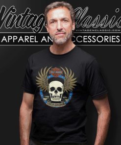 Harley Davidson Winged Skull Embossed Spade T Shirt