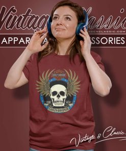 Harley Davidson Winged Skull Embossed Spade Women TShirt