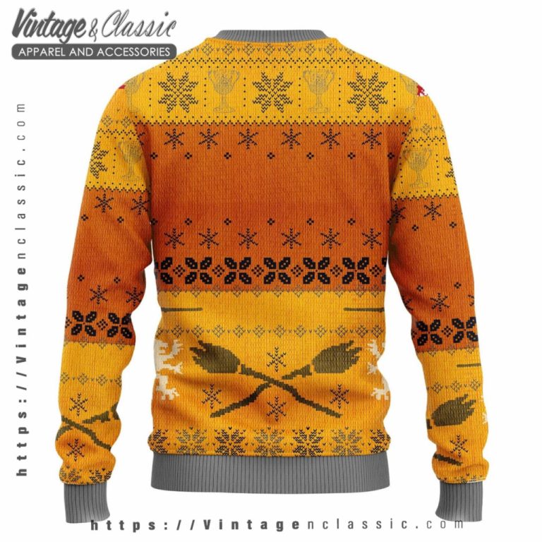 Harry Potter Hufflepuff Ugly Christmas Sweater back Ugly Sweater Harry Potter Hufflepuff Ugly Christmas Sweater back Ugly Sweater