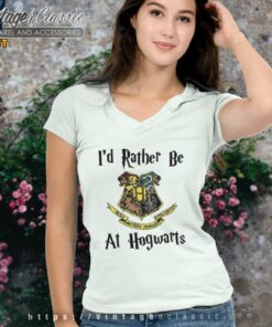 Harry Potter Shirt Rather Be At Hogwarts V Neck TShirt