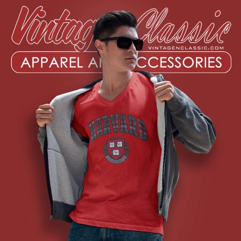 Harvard University Big Logo V Neck TShirt Harvard University Big Logo V Neck TShirt