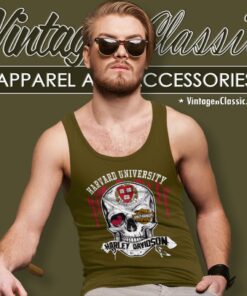 Harvard University Harley Davidson Skull Tank Top Racerback