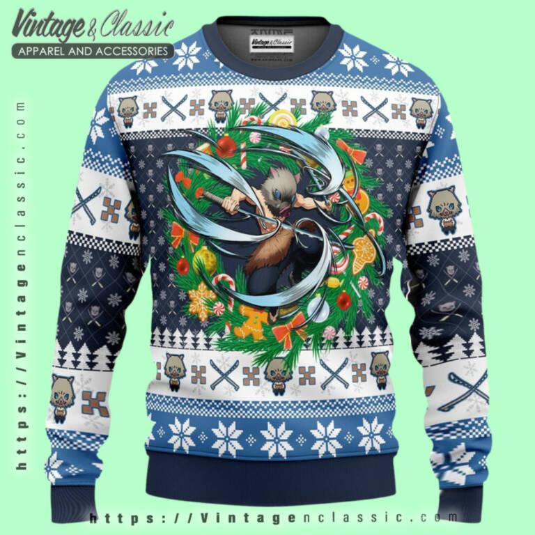 Hashibira Inosuke Demon Slayer Ugly Sweater Ugly Christmas Sweater Hashibira Inosuke Demon Slayer Ugly Sweater Ugly Christmas Sweater