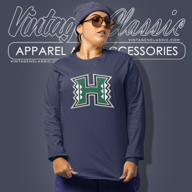 Hawaii Rainbow Warriors Football Logo Long Sleeve Tee Hawaii Rainbow Warriors Football Logo Long Sleeve Tee