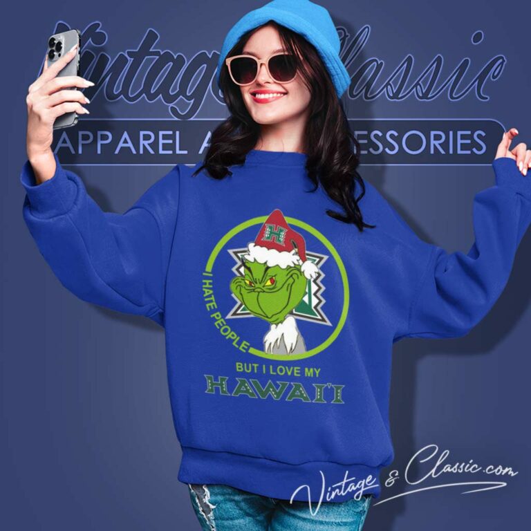 Hawaii Rainbow Warriors Ncaa Christmas Grinch Shirt I Hate People But I Love My Hawaii Sweatshirt Hawaii Rainbow Warriors Ncaa Christmas Grinch Shirt I Hate People But I Love My Hawaii Sweatshirt