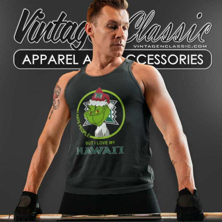 Hawaii Rainbow Warriors Ncaa Christmas Grinch Shirt I Hate People But I Love My Hawaii Tank Top Racerback Hawaii Rainbow Warriors Ncaa Christmas Grinch Shirt I Hate People But I Love My Hawaii Tank Top Racerback