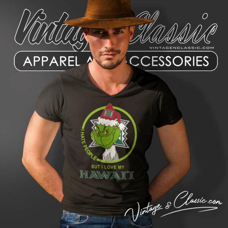 Hawaii Rainbow Warriors Ncaa Christmas Grinch Shirt I Hate People But I Love My Hawaii V Neck TShirt Hawaii Rainbow Warriors Ncaa Christmas Grinch Shirt I Hate People But I Love My Hawaii V Neck TShirt