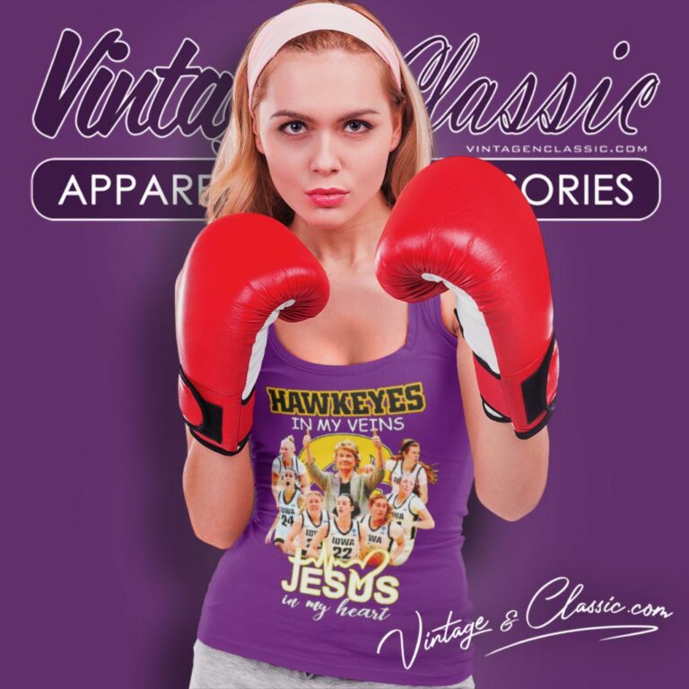 Hawkeyes Womens Basketball In My Veins Jesus In My Heart Tank Top Racerback Hawkeyes Womens Basketball In My Veins Jesus In My Heart Tank Top Racerback