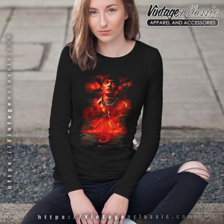 Hawkins Will Fall Shirt Stranger Things Season 5 Poster Longsleeves Hawkins Will Fall Shirt Stranger Things Season 5 Poster Longsleeves
